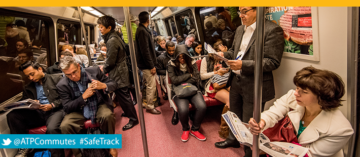Commuters on Metro Header Image, SafeTrack Surge 2 